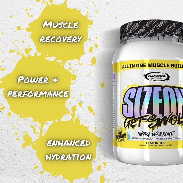 Gaspari Nutrition SizeOn, The Ultimate Hybrid Intra-Workout Amino Acid & Creatine Formula, Increased Muscle Volume & Muscle Recovery (3.59 Pound, Lemon Ice)
