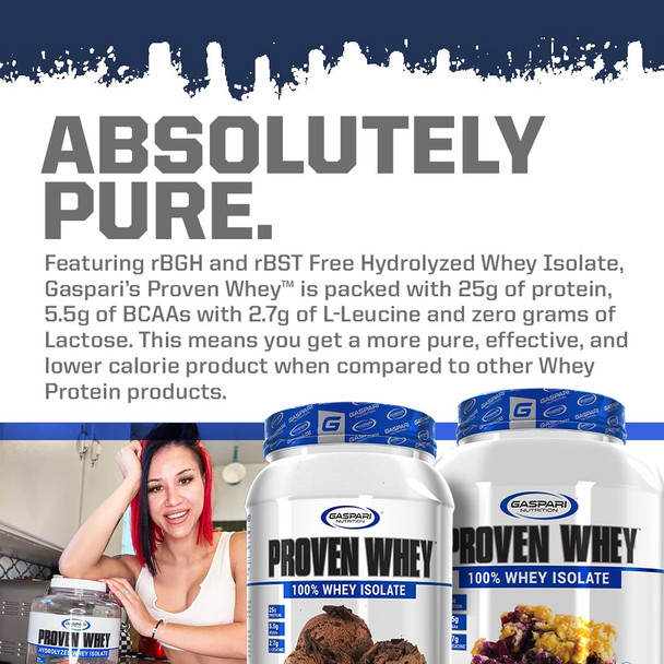 Gaspari Nutrition Proven Whey, 100% Hydrolyzed Whey Isolate, High Protein, Lactose Free, Low Carbohydrate and Low Sugar (4 lb, Cinnamon French Toast)