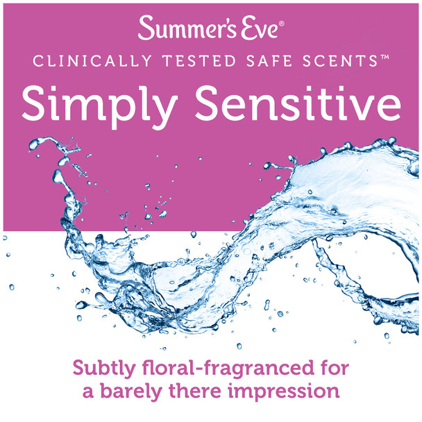 Summer's Eve Cleansing Wash, Simply Sensitive, pH-Balanced, Dermatologist & Gynecologist Tested, 15 Fl Oz (Pack of 2)