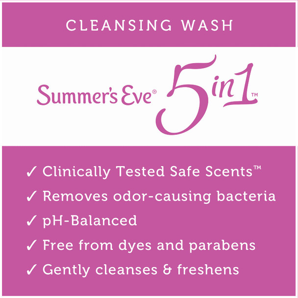 Summer's Eve Cleansing Wash, Simply Sensitive, pH-Balanced, Dermatologist & Gynecologist Tested, 15 Fl Oz (Pack of 2)