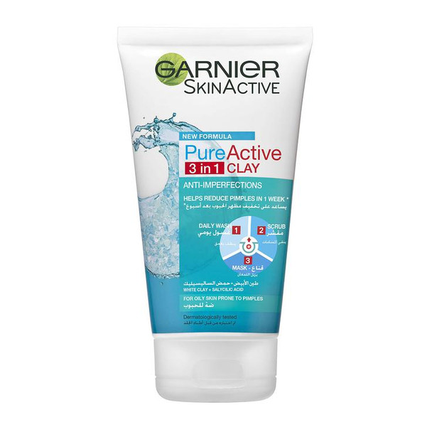 SkinActive Pure Active 3-in-1 Clay Face Wash 50ml