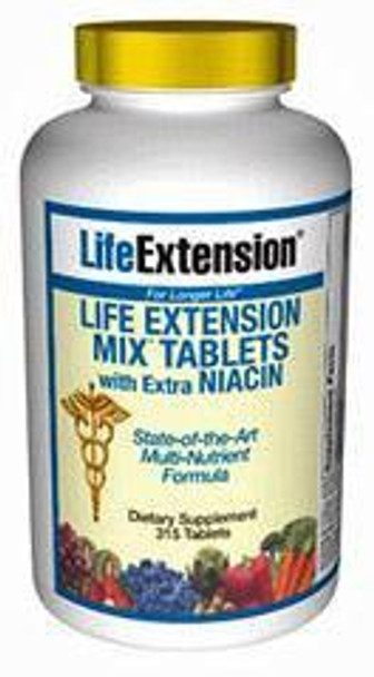 Life Extension Mix TABS with Extra Niacin without Copper 315 Tabs