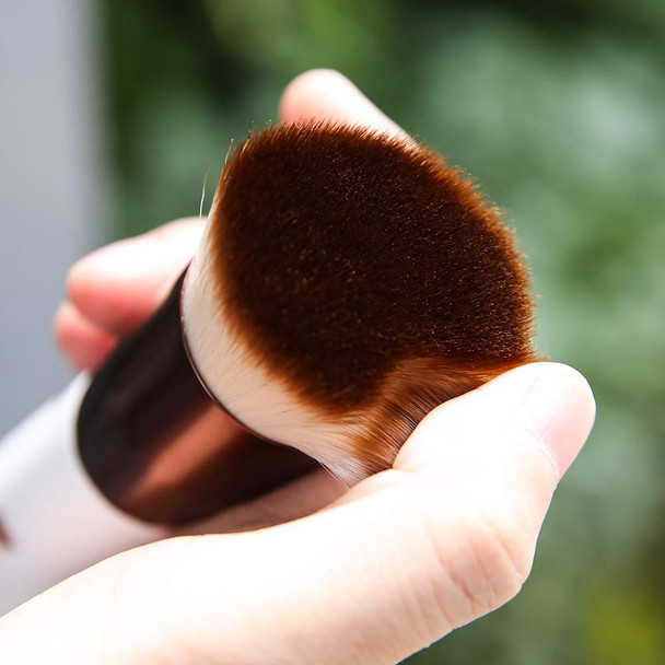 DUcare Flat Top Kabuki Foundation Brush 2pcs, Synthetic Professional Makeup Brushes Liquid Blending Mineral Powder Buffing Stippling Makeup Tools