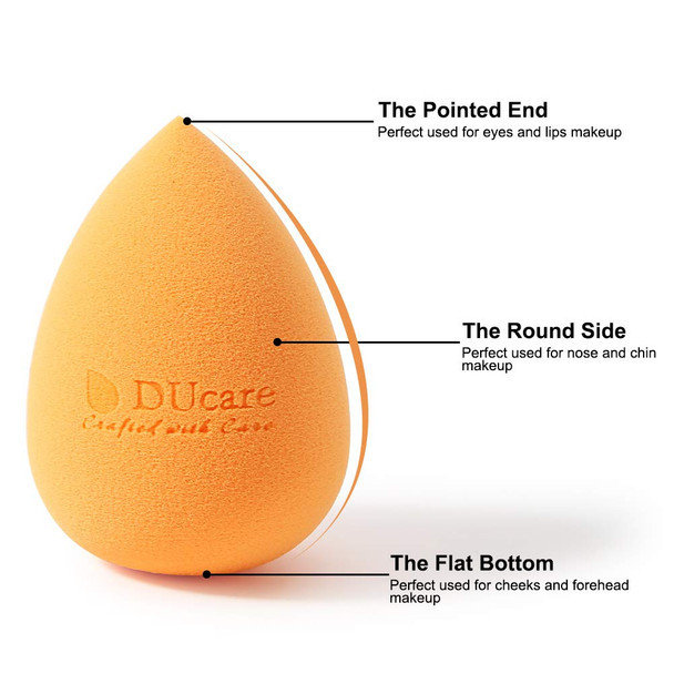 DUcare Foundation Brush with Makeup Sponges Flat Top Kabuki Brush Synthetic Professional Liquid Blending Powder Beauty Makeup Blender