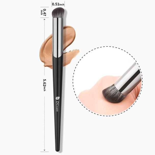 Concealer Brush Under Eye DUcare Angled Small Nose Contour Brush, Mini Thin Slanted Concealer Foundation Makeup Brushes Dark Circles Puffiness, Puffy Face Eyebrow Eyes, Liquid Cream Blending (270-Black)