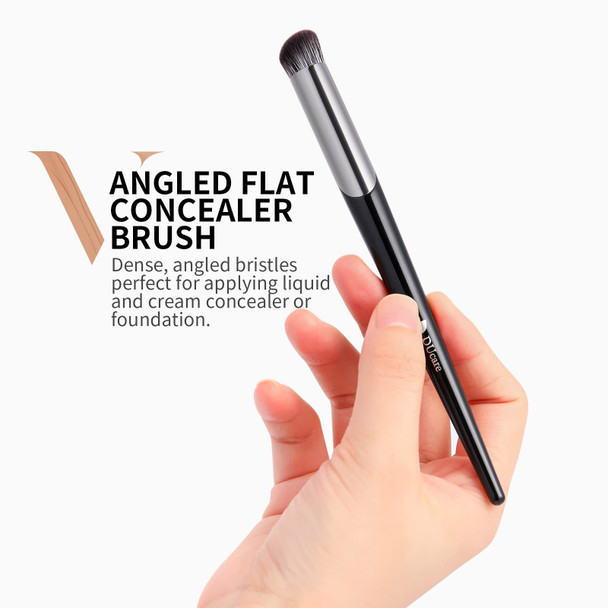 Concealer Brush Under Eye DUcare Angled Small Nose Contour Brush, Mini Thin Slanted Concealer Foundation Makeup Brushes Dark Circles Puffiness, Puffy Face Eyebrow Eyes, Liquid Cream Blending (270-Black)