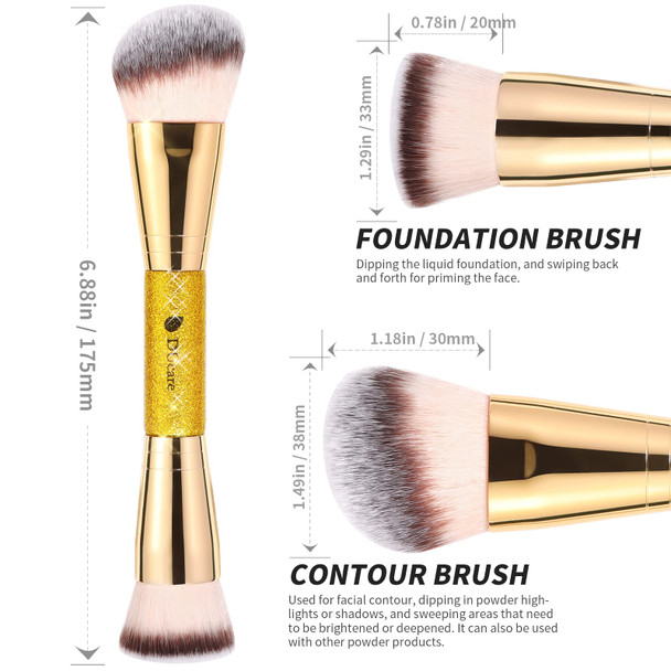 DUcare Makeup Brushes Double Ended Foundation Powder Contour Concealer Brush