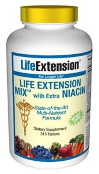 Life Extension Mix With Extra Niacin Without Copper 315 Tabs