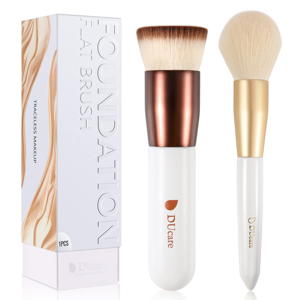 DUcare Flat Top Kabuki Foundation Brush + Large Powder Brush