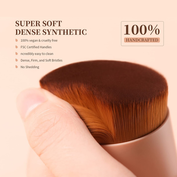 DUcare Kabuki Foundation Brush Flat Top Makeup Brush Synthetic Professional Liquid Blending Mineral Powder Makeup Tools, Golden