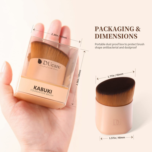 DUcare Kabuki Foundation Brush Flat Top Makeup Brush Synthetic Professional Liquid Blending Mineral Powder Makeup Tools, Golden