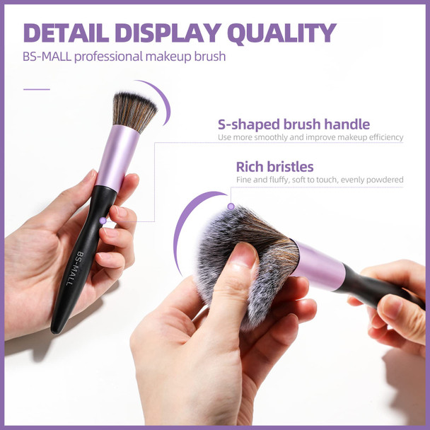BS-MALL Makeup Brushes 21 pcs Makeup Tools Kit Premium Synthetic Powder Foundation Blush Contour Concealers Lip Brushes with Makeup Sponge & Eyeshadow Applicator Kit