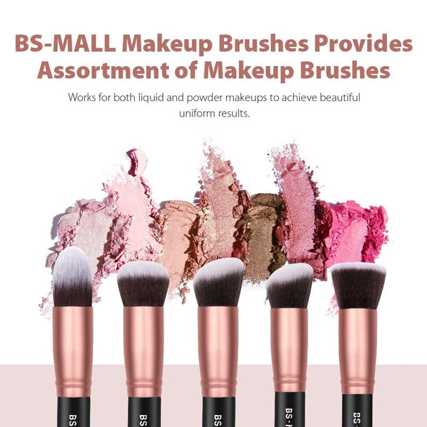 BS-MALL Makeup Brushes Premium Synthetic Foundation Powder Concealers Eye Shadows Makeup 14 Pcs Brush Set with 5 Pcs Makeup Sponge Set BS-MALL Makeup Brushes Premium Synthetic Foundation Powder Concealers Eye Shadows Makeup 14 Pcs Brush Set with 5 Pcs Makeup Sponge Set