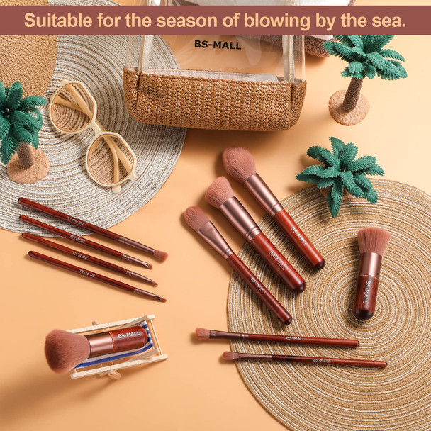 BS-MALL Makeup Brushes 11 pcs Makeup Brushes Premium Synthetic Powder Foundation Blush Contour Concealers Lip Brushes with Cosmetic Bag