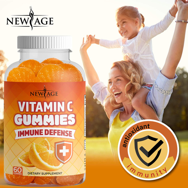 Vitamin C Gummies by New Age - Orange Vitamin C Gummy 2-Pack - Supports Healthy Immune System - Vegetarian Without Gluten - 120 Gummies