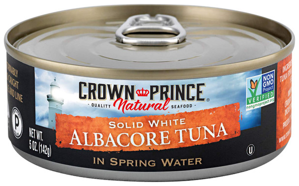 Crown Prince Natural Solid White Albacore Tuna in Spring Water, 5 Ounce Cans (Pack of 12)