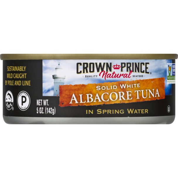 Crown Prince Natural Solid White Albacore Tuna in Spring Water, 5 Ounce Cans (Pack of 12)
