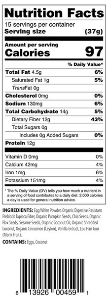 Julian Bakery ProGranola Cereal | Vanilla Cinnamon | 12g Protein | Paleo | 2 Net Carbs | Gluten-Free | Grain-Free | 15 Servings