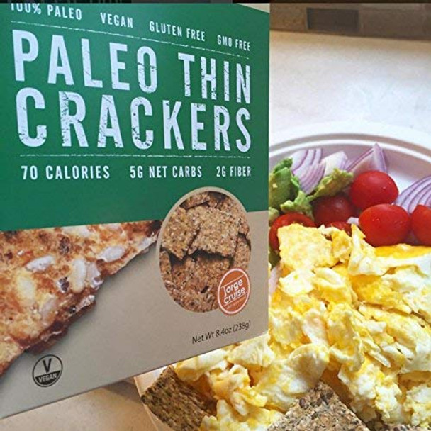 Julian Bakery Paleo Thin Crackers | Salt & Pepper | USDA Organic | Gluten-Free | Grain-Free | GMO Free | Low Carb | 1 Pack