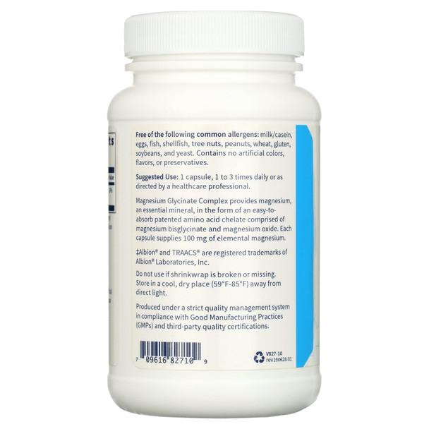 Klaire Labs- Magnesium Glycinate Complex 100 Vegcaps