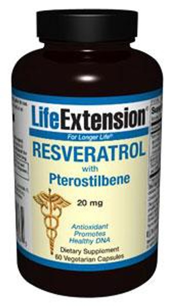 Life Extension Resveratrol with Pterostilbene 20 mg, 60 Vegecaps