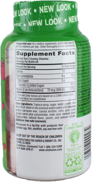 Vitafusion Extra Strength D3 Gummies, Natural Strawberry 120 ea