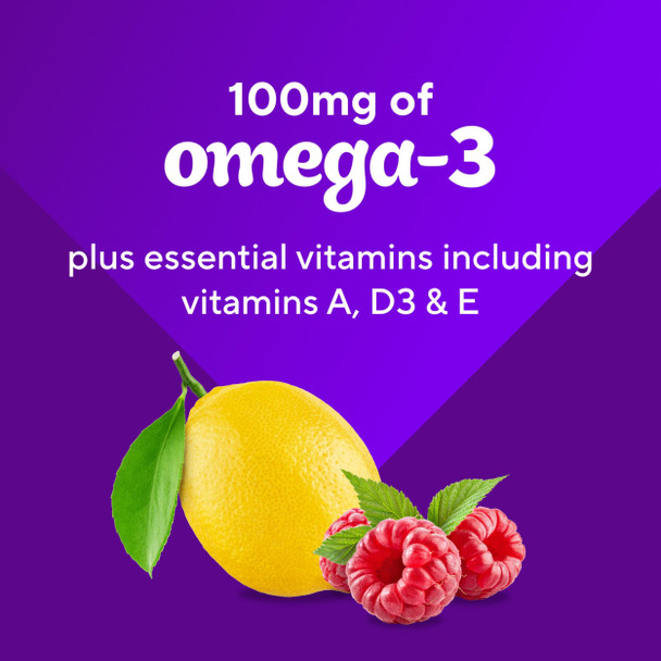 Vitafusion Omega 3 EPA/DHA Gummy Vitamins for Adults Dietary Supplement Lemon, Berry & Cherry Flavors 120 Each