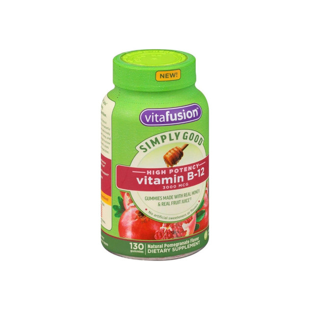 Vitafusion Simply Good High Potency Vitamin B-12, Pomegranate, 130 ea