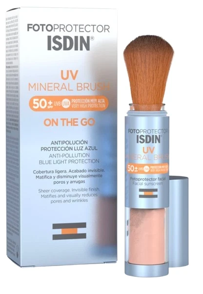 ISDIN UV Mineral Brush SPF 50+ Mineral Sunscreen Brush ON THE GO