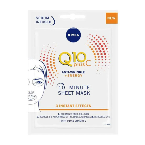 Nivea Face Q10+ C Anti Wrinkle + Energy Sheet Mask