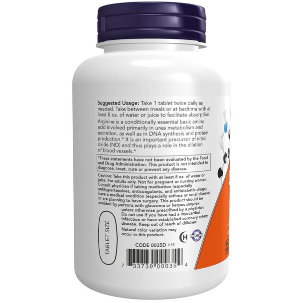 Now Foods Double Strength L Arginine 1000 Mg Tablets - 120 Count