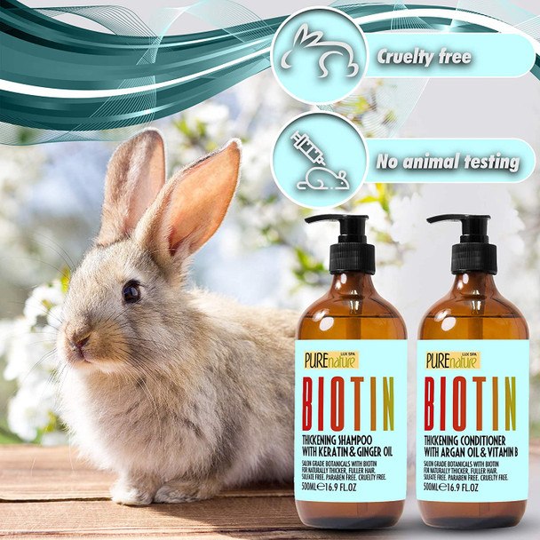 Biotin Shampoo and Conditioner Set  Sulfate Free Deep Treatment with Morrocan Argan Oil  Helps with Hair Growth and Fight Hair Loss