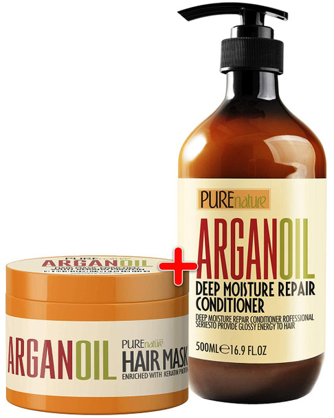 Moroccan Argan Oil Conditioner and Hair Mask SLS Sulfate Free  Best Hair Conditioner for Damaged Dry Curly or Frizzy Hair  Thickening for Fine / Thin Hair Safe for Color and Keratin Treated Hair