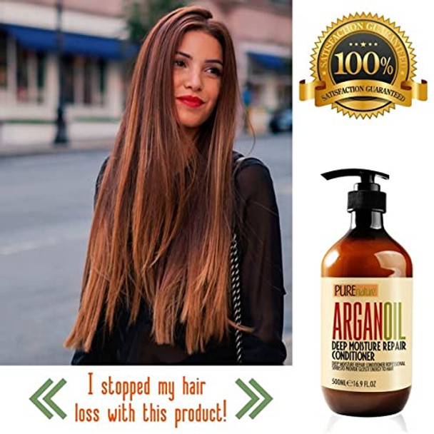 Moroccan Argan Oil Shampoo and Conditioner SLS Sulfate Free Set and Heat Protectant Spray for Hair