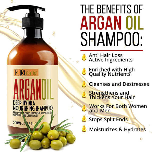 Moroccan Argan Oil Shampoo and Conditioner and Hair Mask SLS Free Sulfate Free for Damaged Dry Curly or Frizzy Hair  Thickening for Fine / Thin Hair Good for Color and Keratin Treated Hair