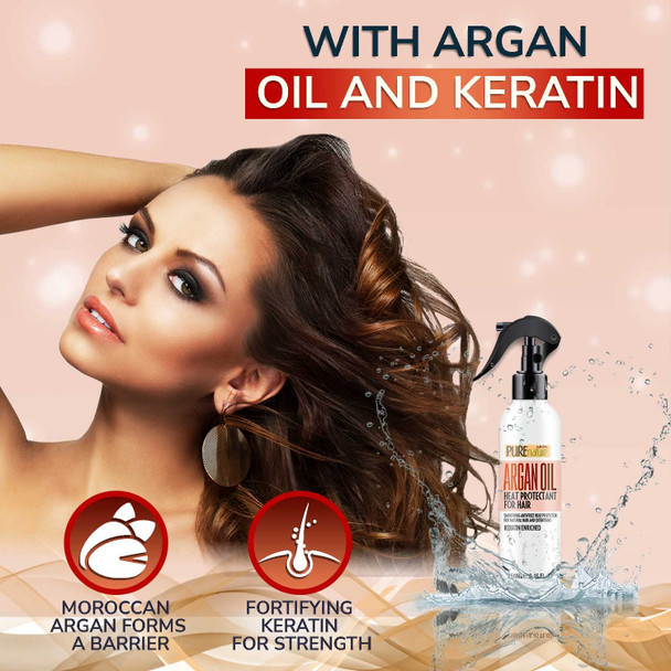 Heat Protectant Spray for Hair with Keratin and Moroccan Argan Oil  Leave in Deep Conditioner for Women  Styling and Treatment Products for Dry Damaged Hair  Damage Protection