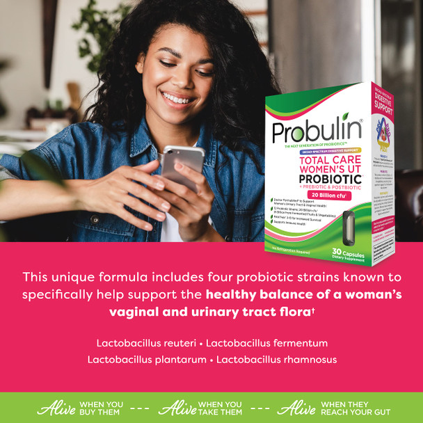 Probulin Total Care Urinary Tract Probiotic for Women 20 Billion CFU 30 Capsules