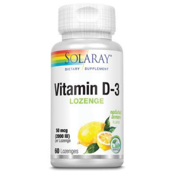 Solaray D3 Lemon 2,000 LU Lozenges | 60 Count