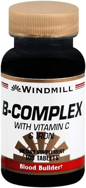 Windmill B-Complex Tablets With Vitamin C and Iron 100 Tablets