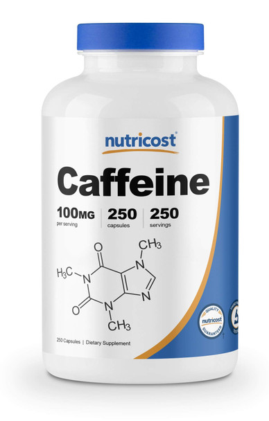 Nutricost Caffeine Pills 100Mg Per Serving, 250 Capsules