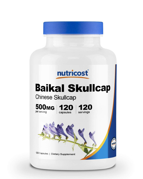 Nutricost Baikal Skullcap 500mg, 120 Capsules - 1000mg Per Serving, Vegetarian Capsules, Non-GMO, Gluten Free