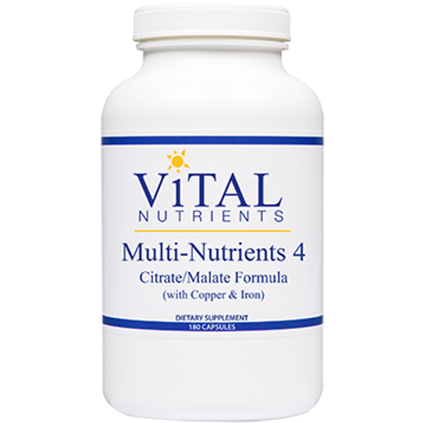 Vital Nutrients MultiNutrients 4 Citrate/Malate 180 cap