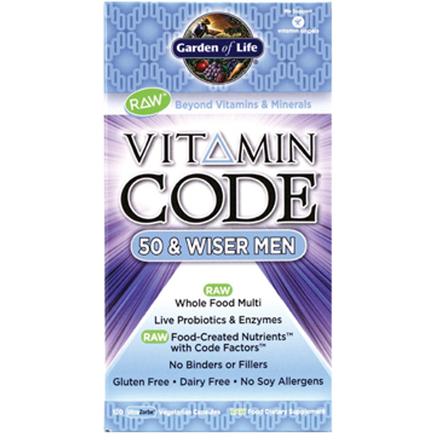 Garden of Life Vitamin Code 50  Wiser Men 120 vcaps