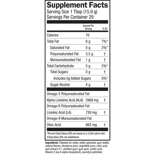 Barleans Seriously Delicious Blackberry Smoothie from Flax Oil with 2968 mgs of Omega3  Vegan AllNatural Fruit Flavor NonGMO Gluten Free  16Ounce