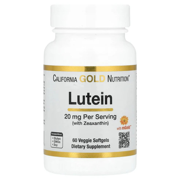 California Gold Nutrition Lutein with Zeaxanthin, 20 mg, 60 Veggie Softgels