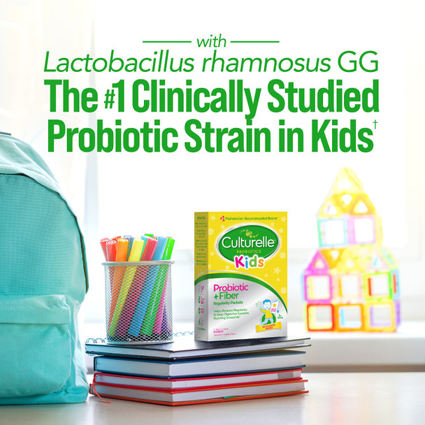 Culturelle Kids Regularity Probiotic  Fiber Helps Restore Regularity  Keeps Kids Digestive Systems Running Smoothly For Kids  Toddlers Ages 1 NonGMO 60 Packets