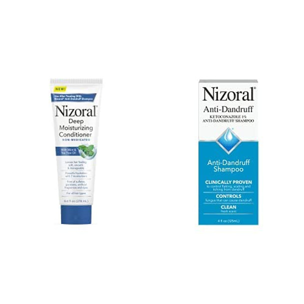 Nizoral Deep Moisturizing Conditioner 9.4 Oz and Nizoral AntiDandruff Shampoo 4 Fl Oz Bundle