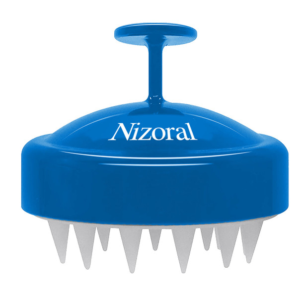 Nizoral Hair Shampoo Brush with Soft Silicone Scalp Massager Brush Head for All Hair Types Deep Cleanses Scalp and Removes Dead Flaky Skin and Residue