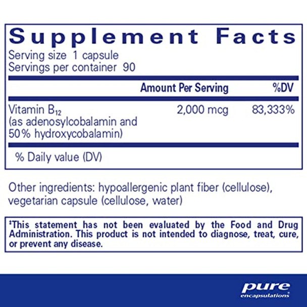 Pure Encapsulations Adenosyl/Hydroxy B12 90 caps