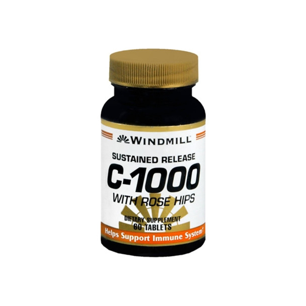 Windmill Vitamin C-1000 Tablets With Rose Hips Sustained Release 60 Tablets